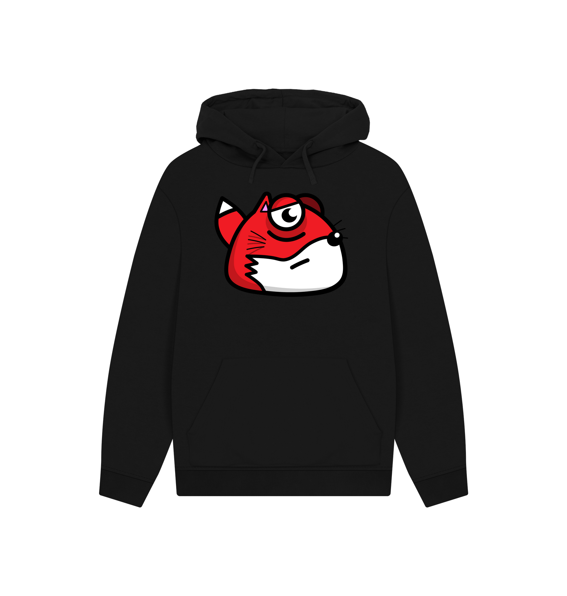 Black Printed Hoody Front
