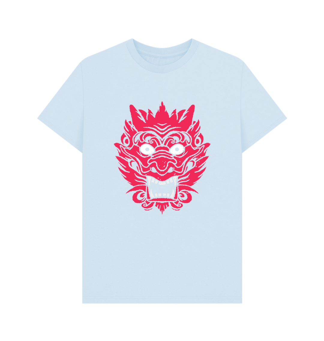 Sky Blue Red Dragon Organic Cotton Men's T-Shirt