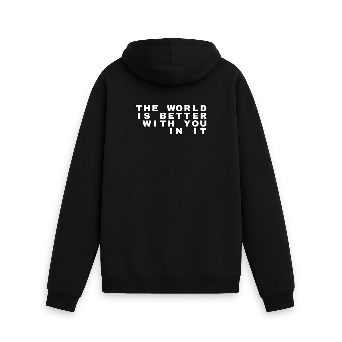 Black Printed Hoody Back
