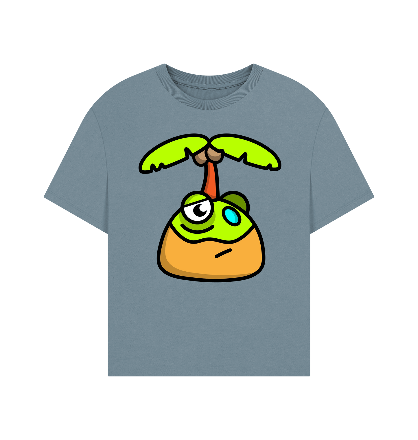 Stone Blue Printed T-shirt Front