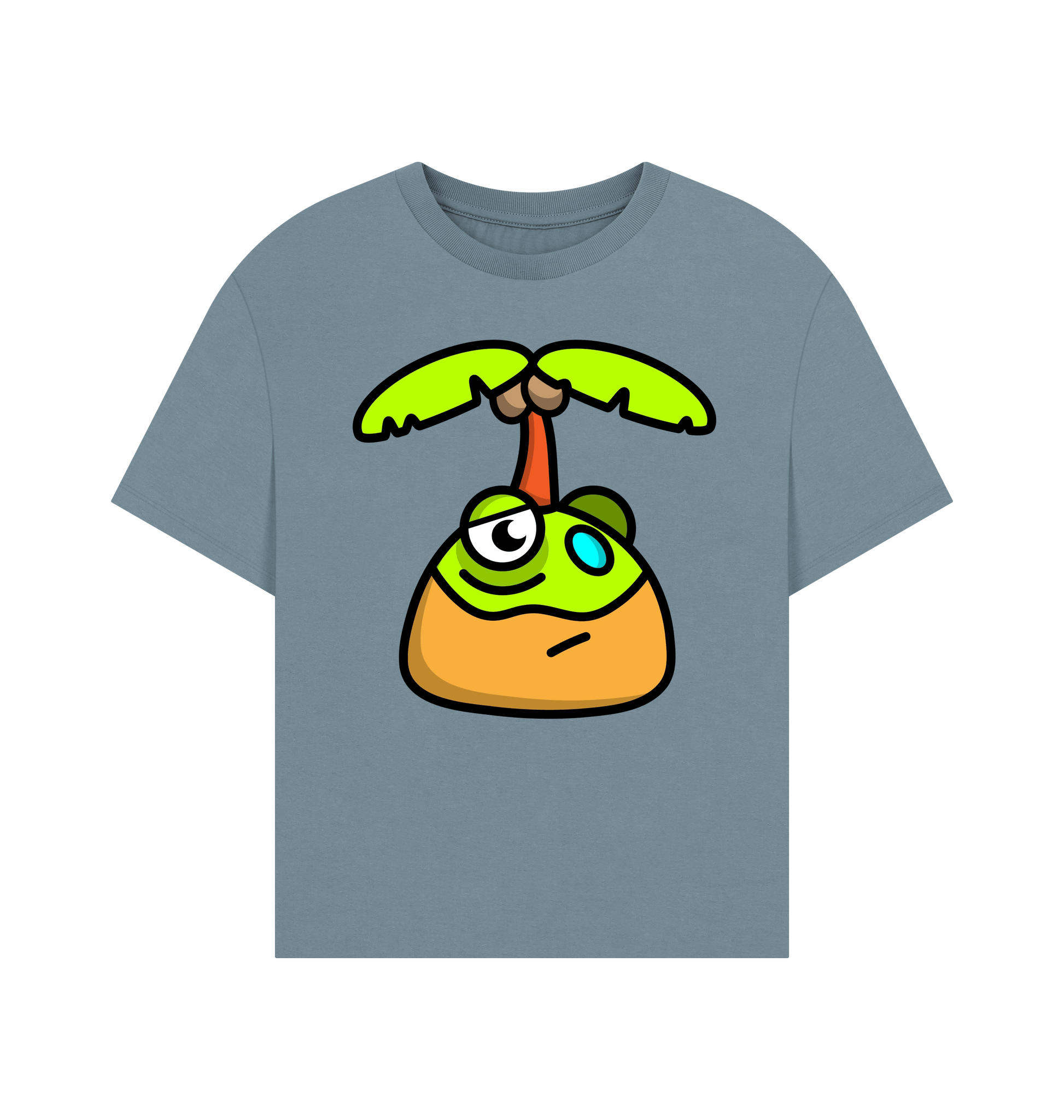 Stone Blue Printed T-shirt Front