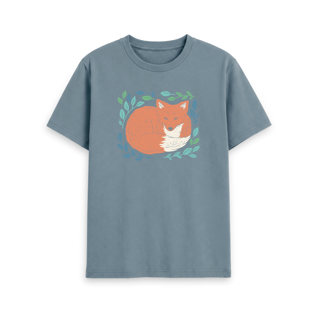 Stone Blue Printed T-shirt Front