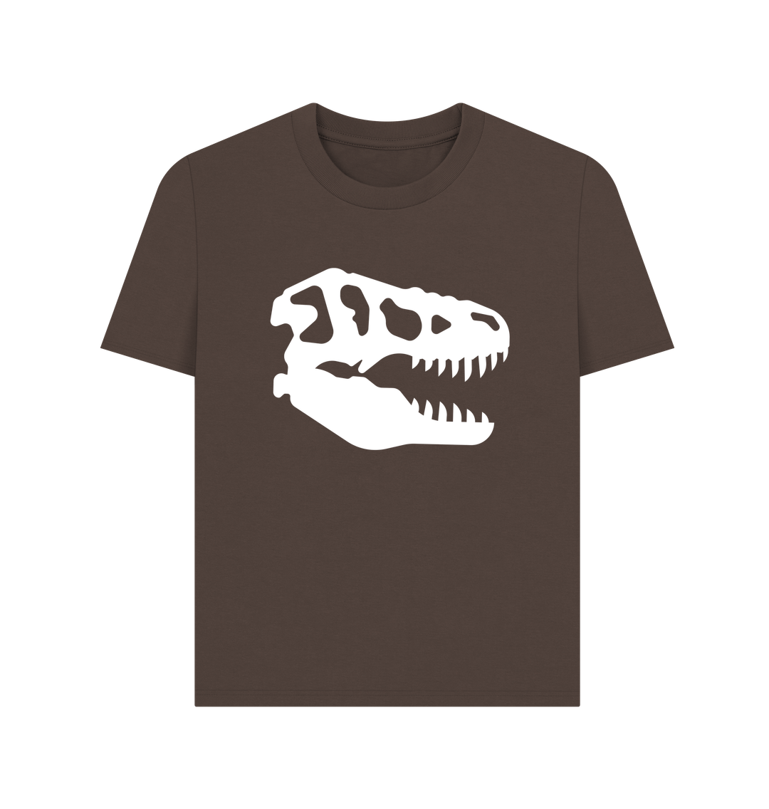 Chocolate T-Rex Skull Dinosaur Organic Cotton Women's T-Shirt