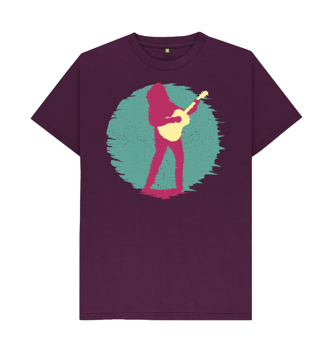 Purple Organic Cotton Guitar Player Men's Mental Health T-Shirt