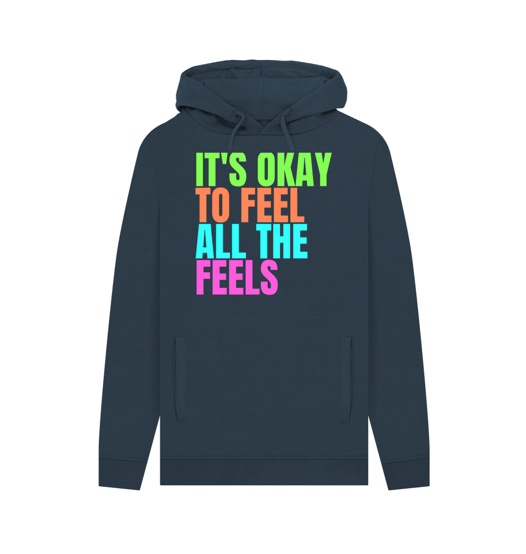 Navy Printed Hoody Front