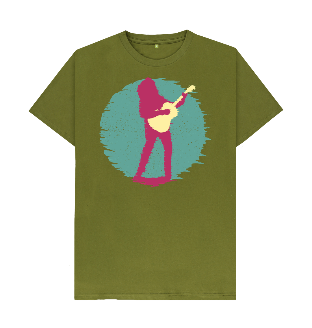 Moss Green Organic Cotton Guitar Player Men's Mental Health T-Shirt