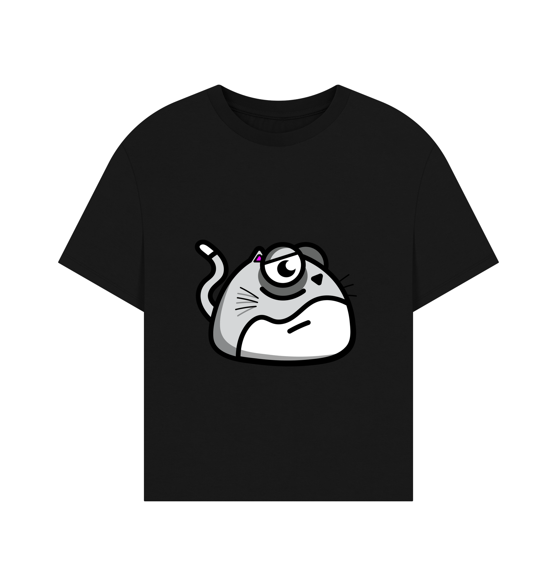 Black Printed T-shirt Front