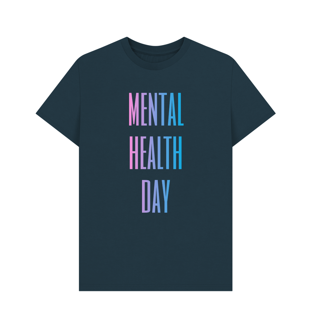 Denim Blue Mental Health Day Clothing Men's Organic Cotton T-Shirt