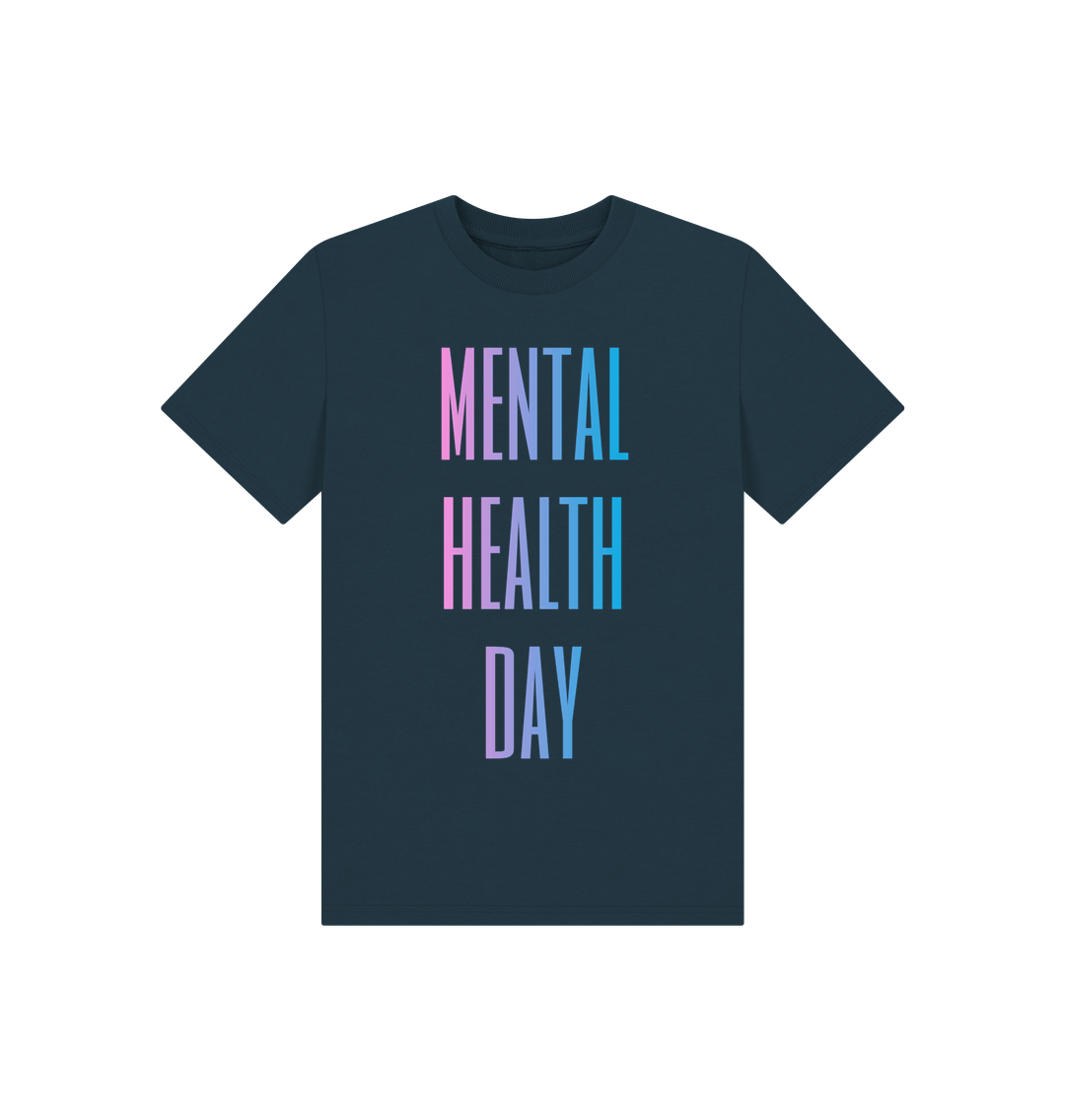 Denim Blue Mental Health Day Clothing Organic Cotton T-Shirt Children's