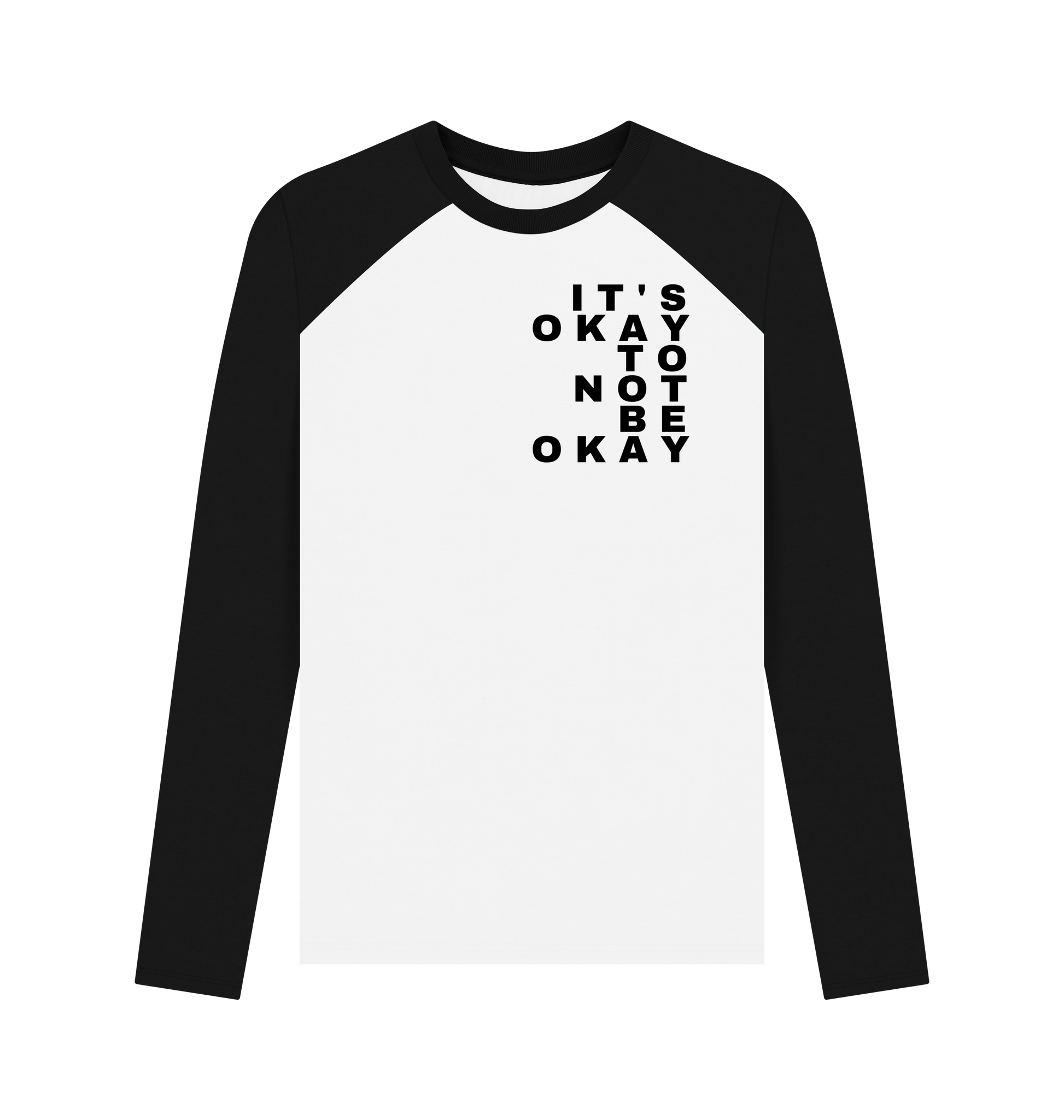 Black-White Printed Baseball T-shirt Front
