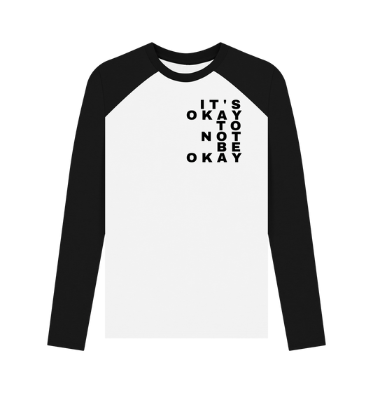 Black-White Printed Baseball T-shirt Front