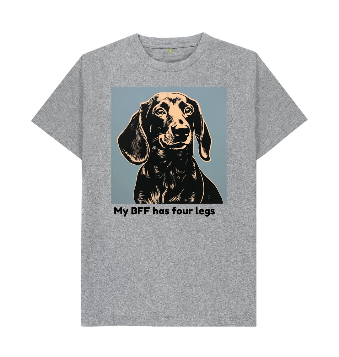 Athletic Grey Organic Cotton Mental Health My BFF has four legs Men's T-shirt