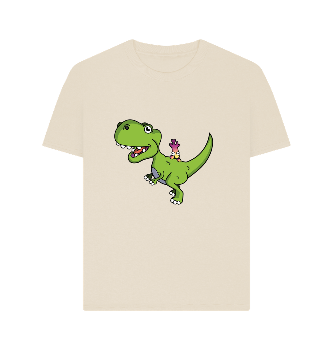 Oat Organic Cotton Shy-nosaur Dinosaur Graphic Only Mental Health Women's T-Shirt