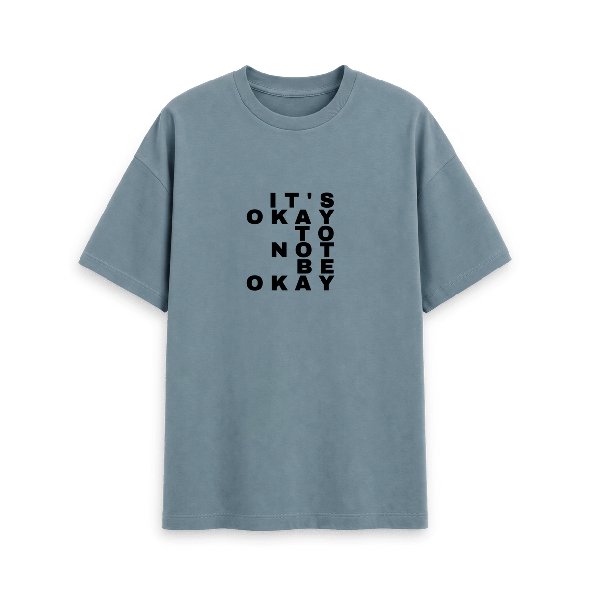 Stone Blue Printed T-shirt Front