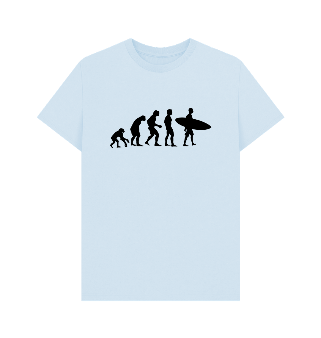 Sky Blue Organic Cotton Men's Evolution Surf T-Shirt