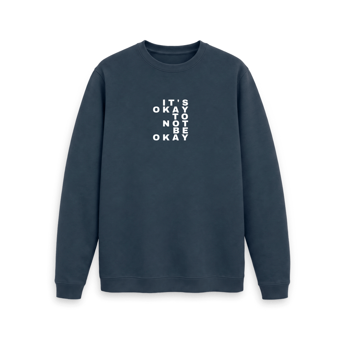 Navy Blue Printed Sweater Front