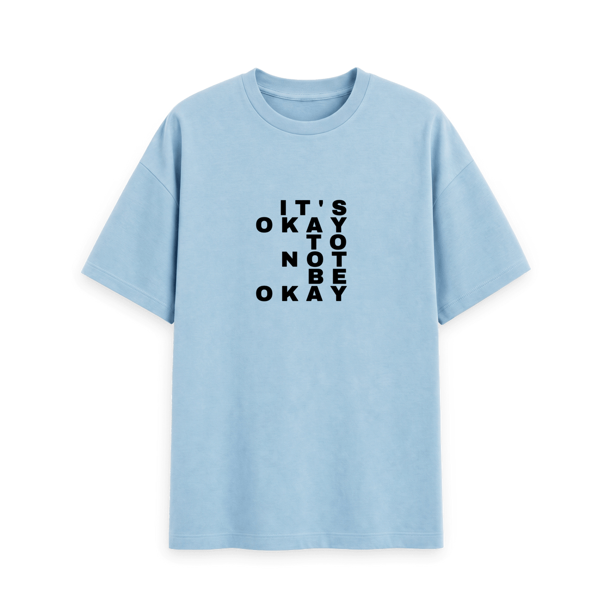 Milky Blue Printed T-shirt Front