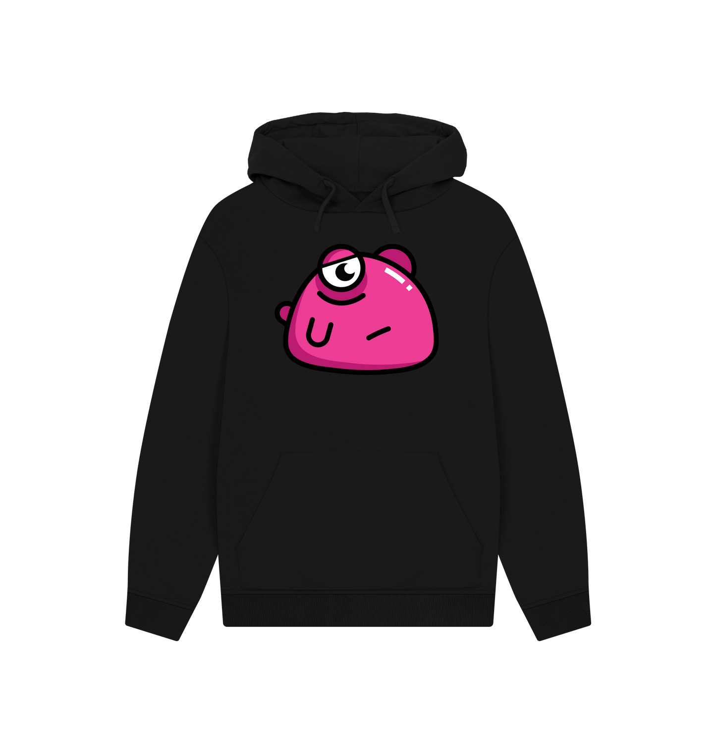 Black Printed Hoody Front