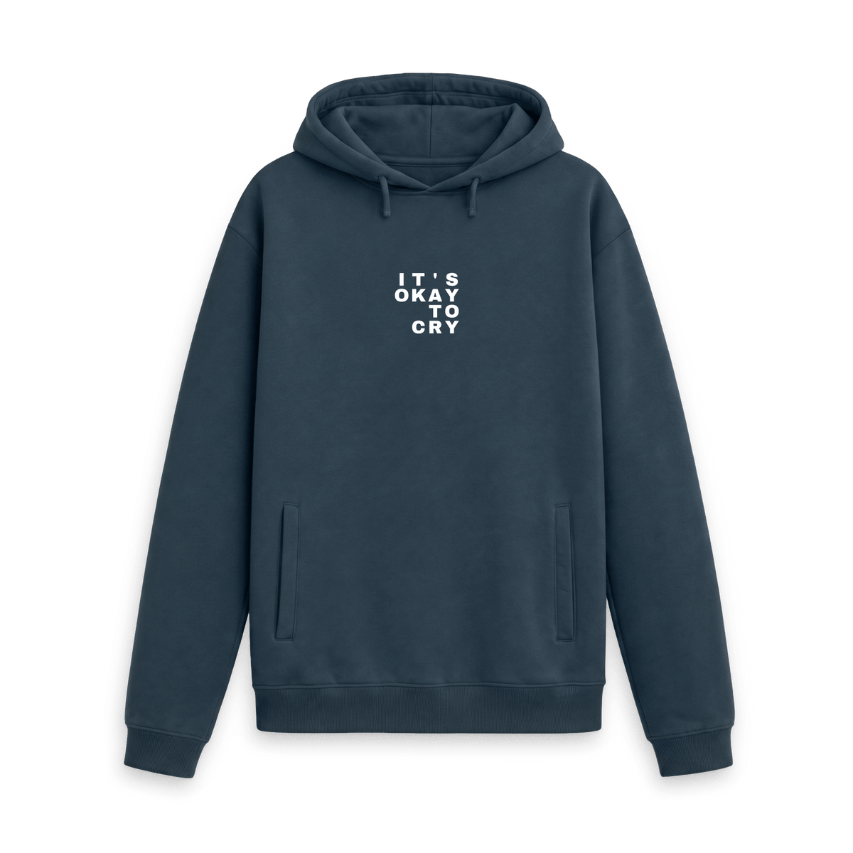 Navy Printed Hoody Front