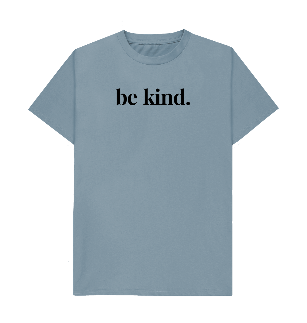 Stone Blue Men's Mental Health Organic Cotton T-Shirt Be Kind