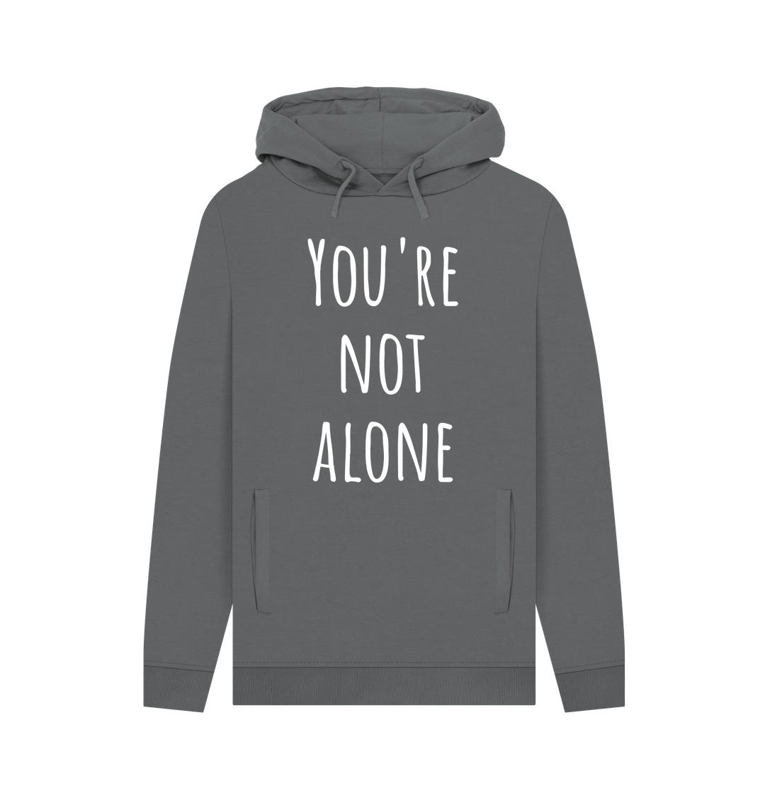 Slate Grey You're Not Alone Organic Cotton Men's Pullover Hoodie