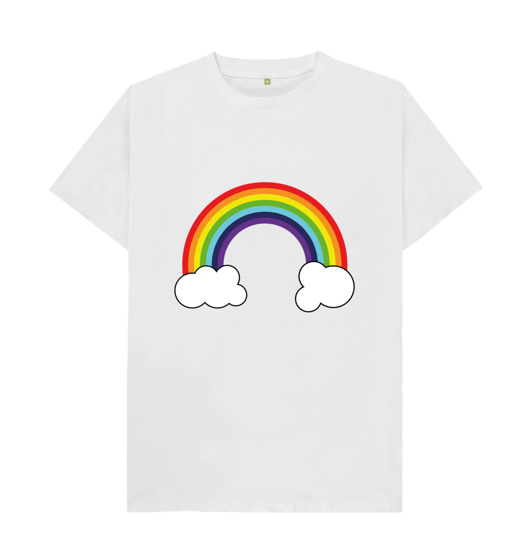 White Organic Cotton Rainbow Graphic Only Mental Health Men's T-Shirt