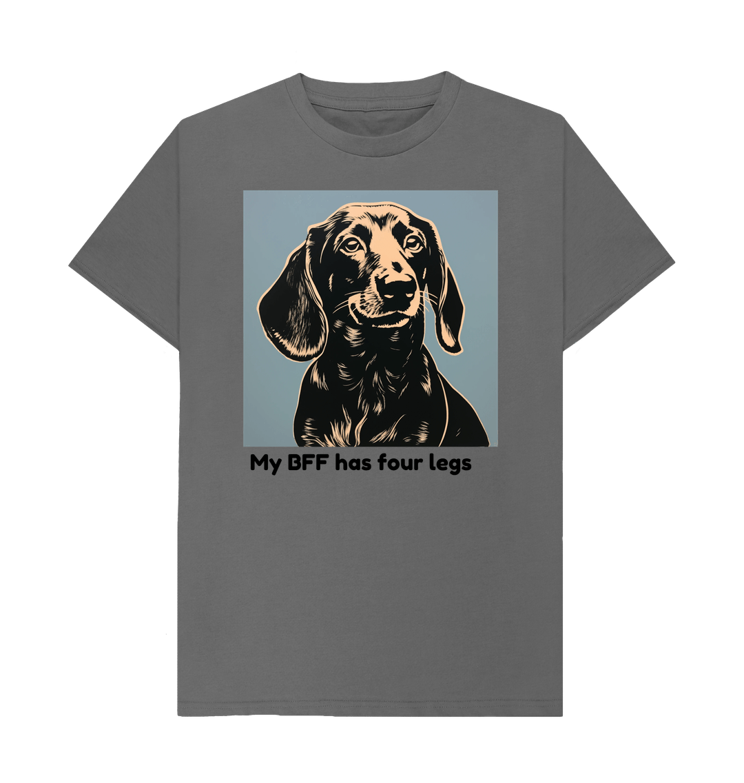 Slate Grey Organic Cotton Mental Health My BFF has four legs Men's T-shirt