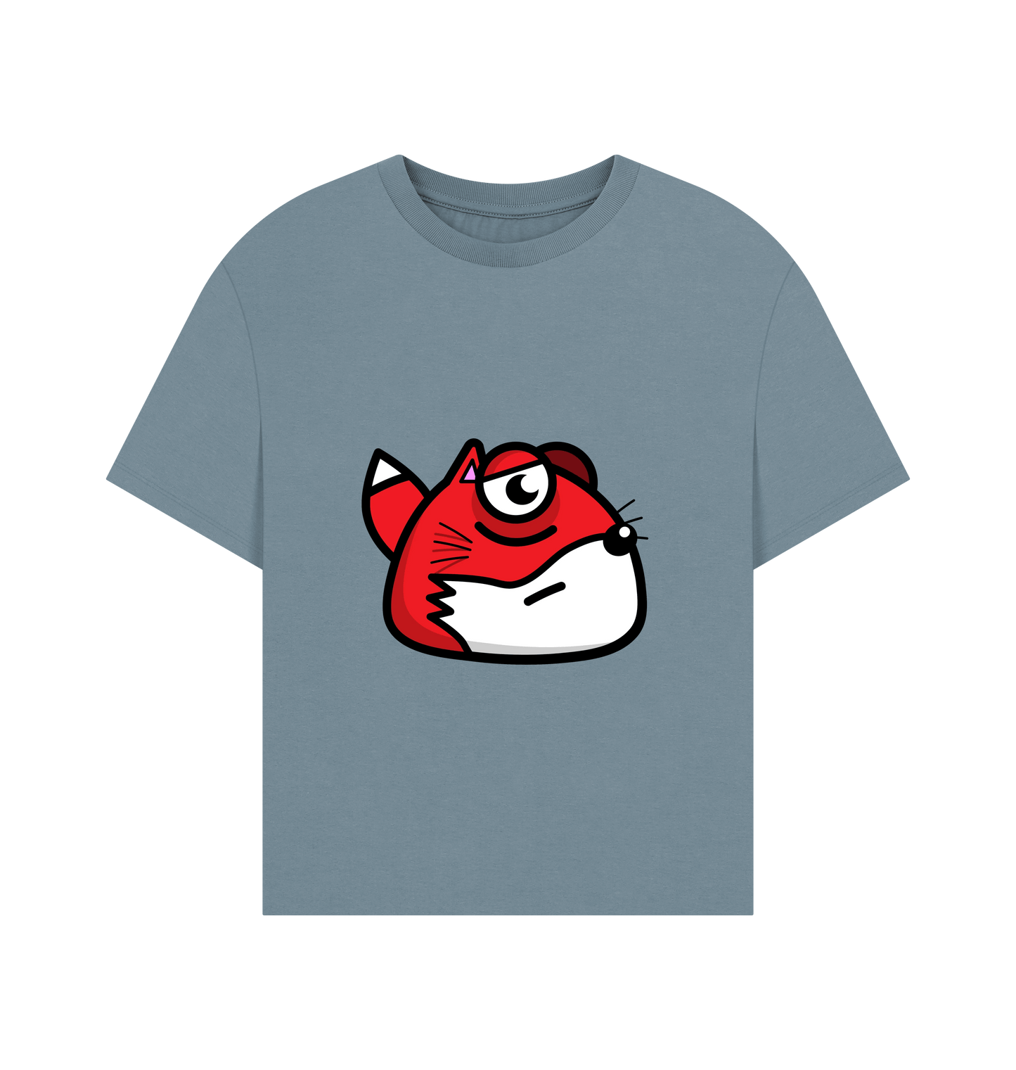 Stone Blue Printed T-shirt Front