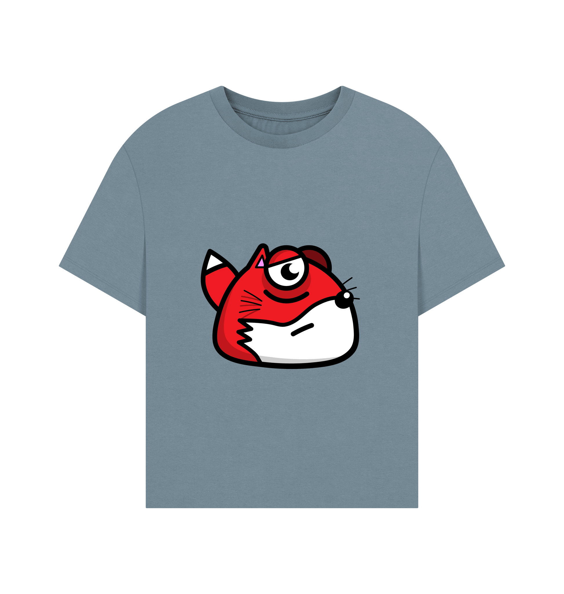 Stone Blue Printed T-shirt Front