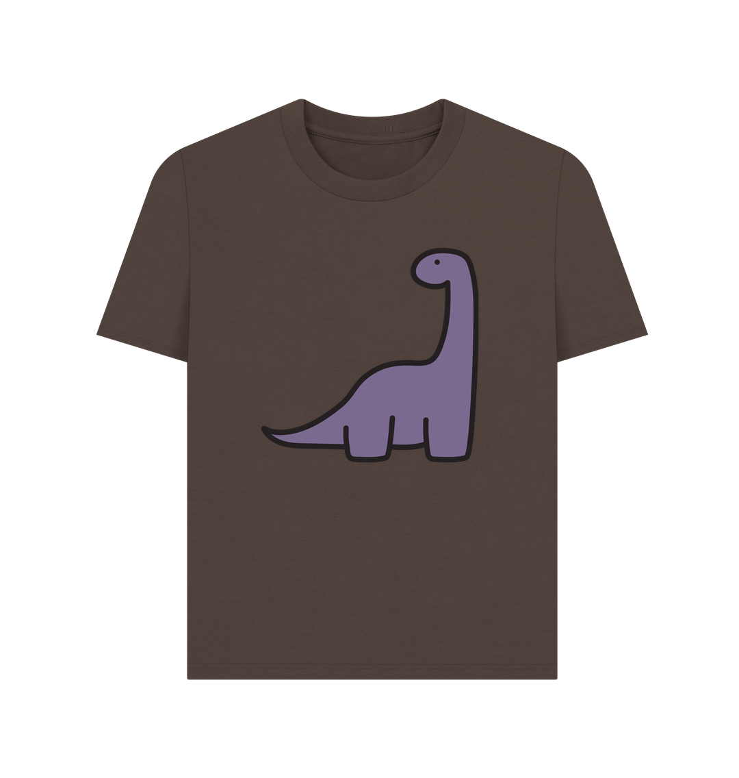 Chocolate Purple Dinosaur Organic Cotton Women's T-Shirt