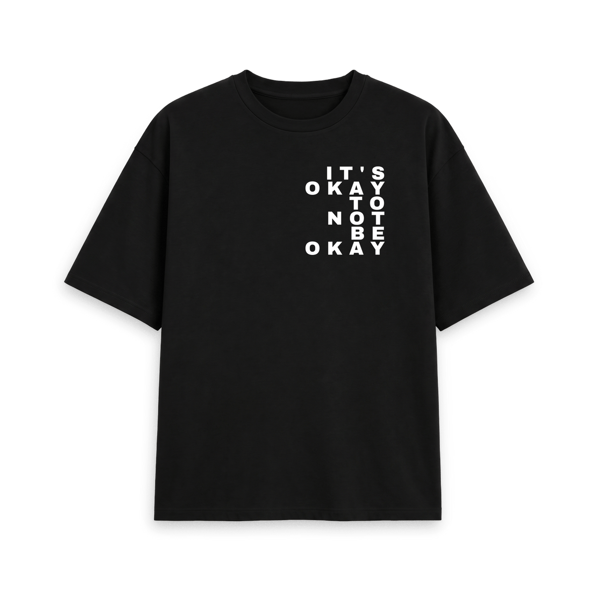 Black Printed T-shirt Front