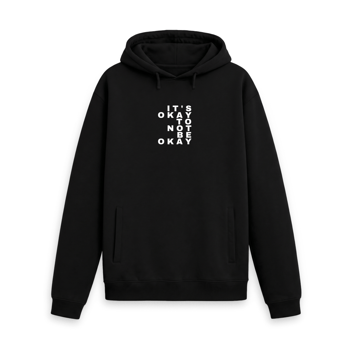 Black Printed Hoody Front