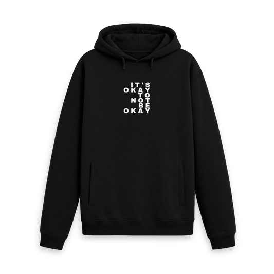 Black Printed Hoody Front