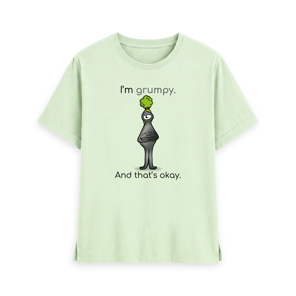 Pastel Green Printed T-shirt Front