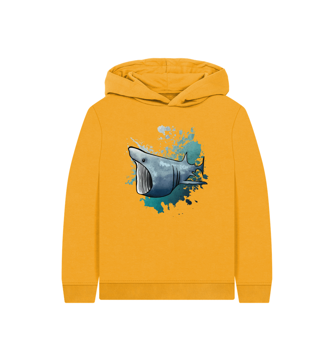 Mustard Basking Shark Children's Organic Cotton Hoodie