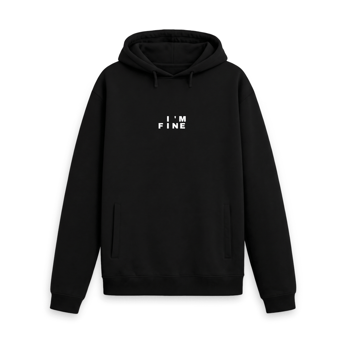 Black Printed Hoody Front