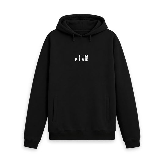Black Printed Hoody Front