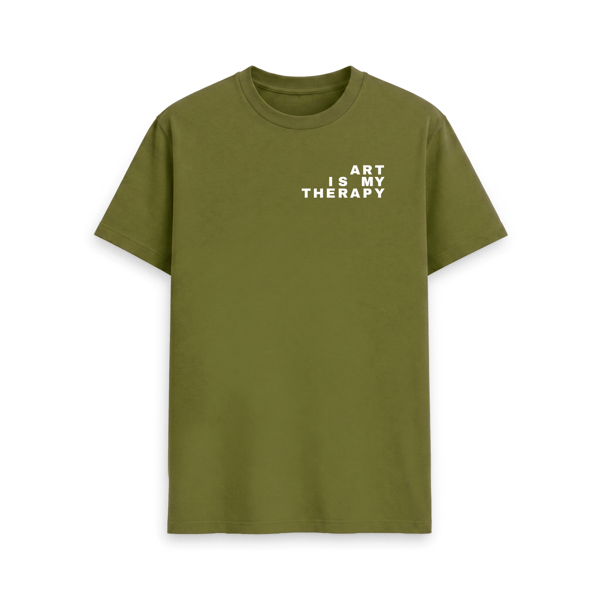Moss Green Printed T-shirt Front