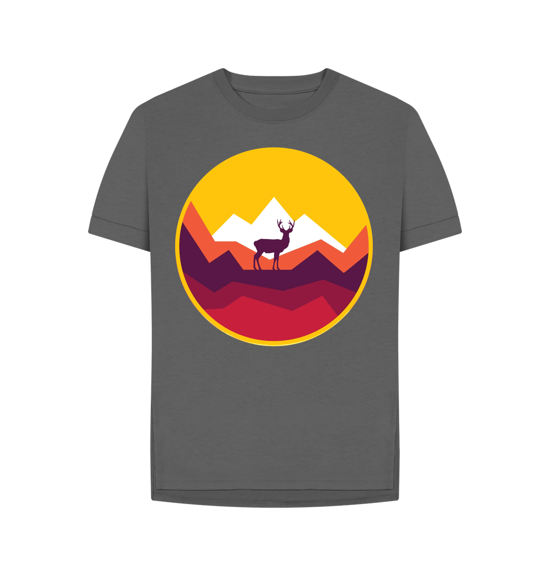 Slate Grey Organic Cotton Woman's T-Shirt Sunset