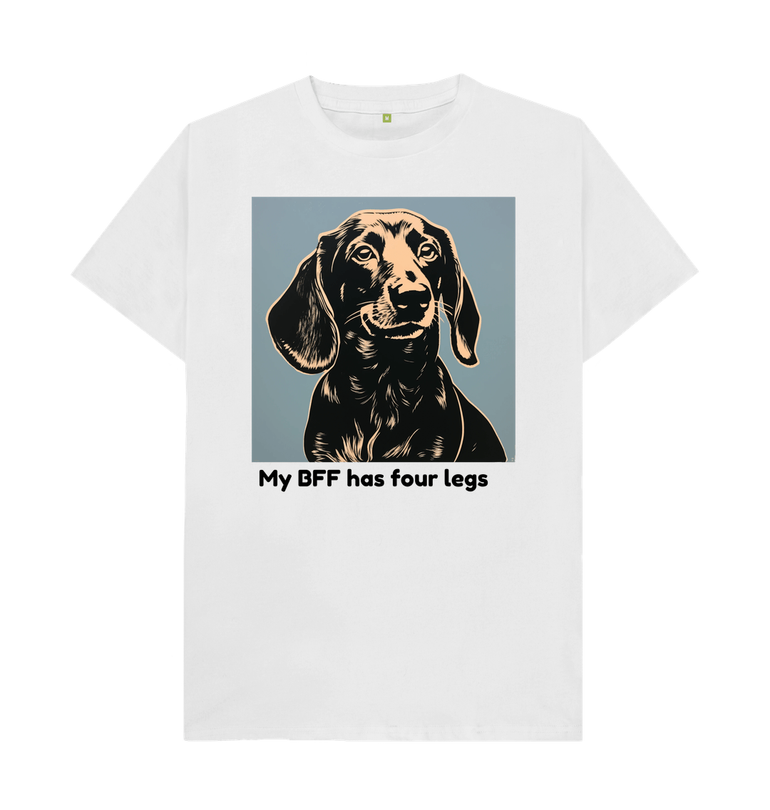 White Organic Cotton Mental Health My BFF has four legs Men's T-shirt