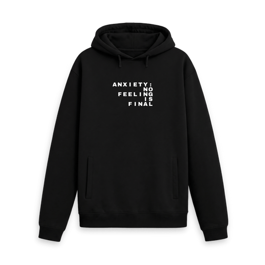 Black Printed Hoody Front