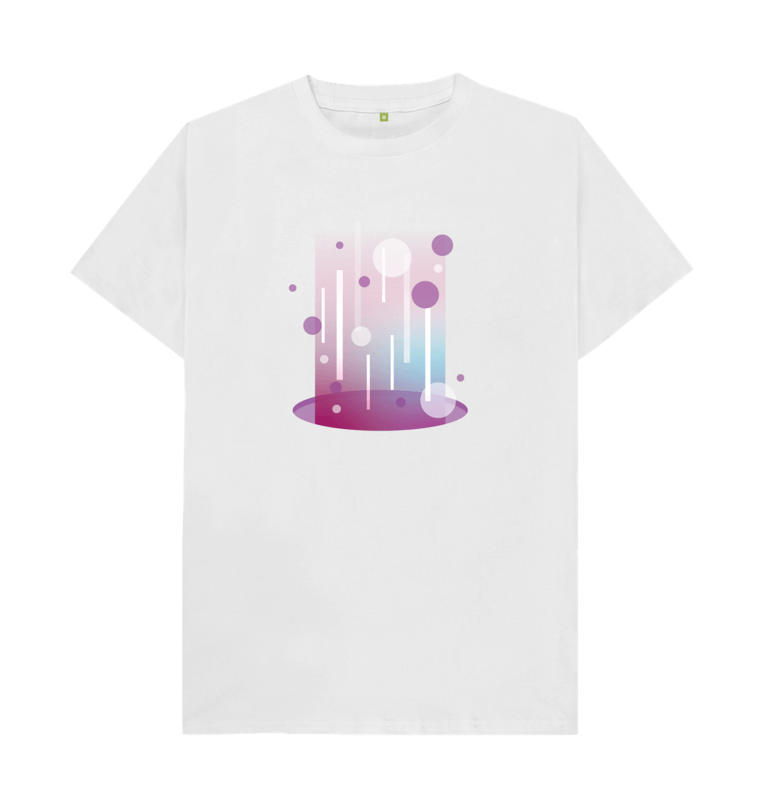 White Organic Cotton Teleport Portal Pattern Men's T-Shirt