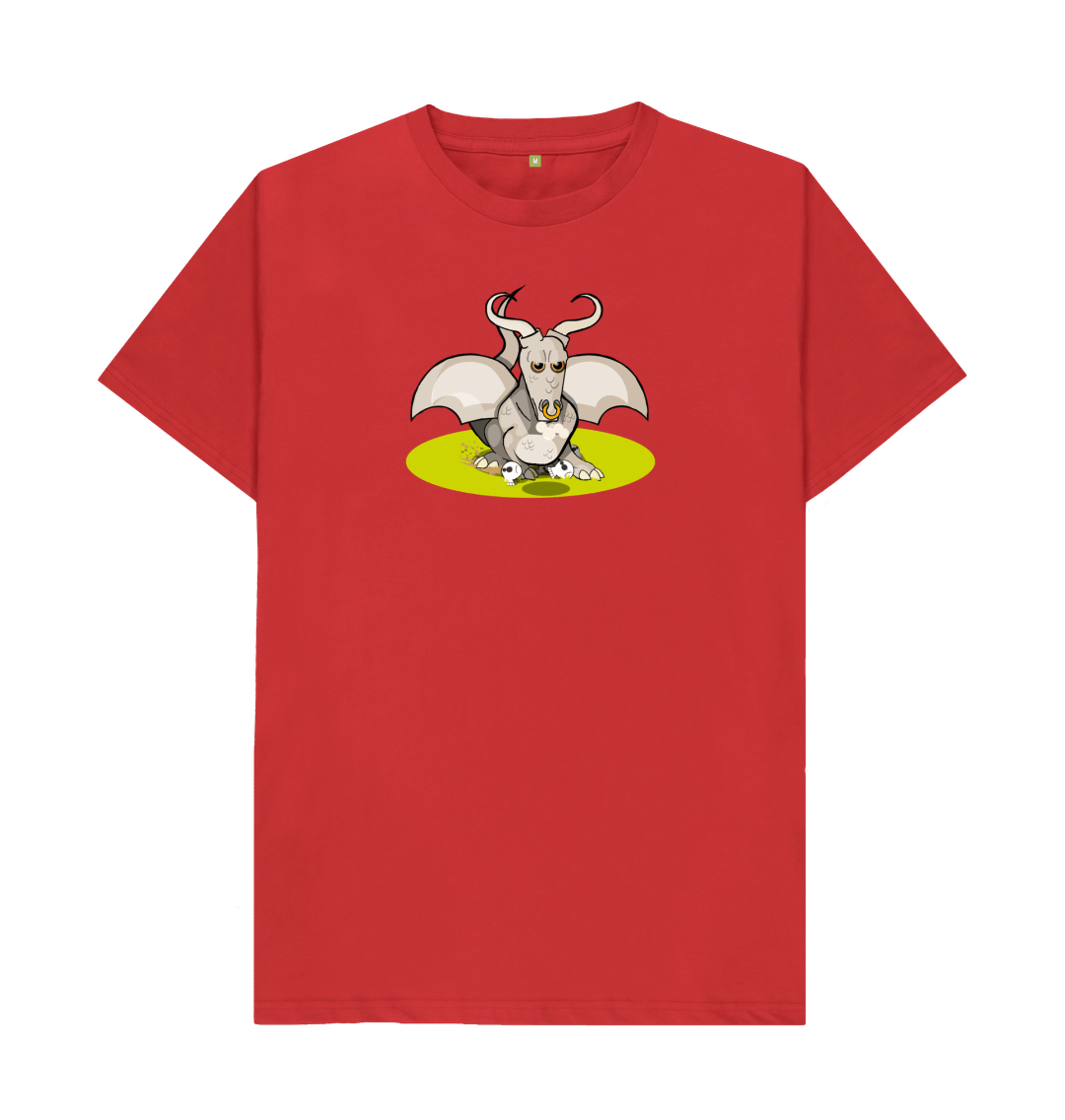 Red Angry Bull Dragon Men's Organic Cotton Mental Health T-Shirt