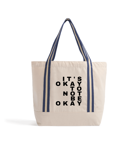 Natural/French Navy Bag Front