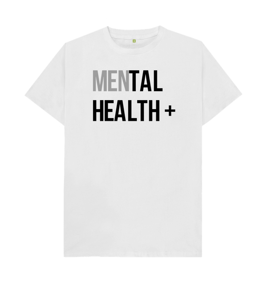 White Men's Mental Health Positive Organic Cotton T-Shirt