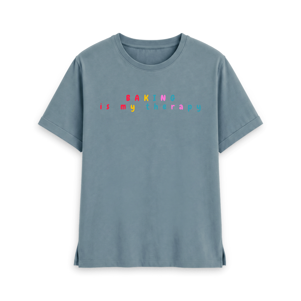 Stone Blue Printed T-shirt Front