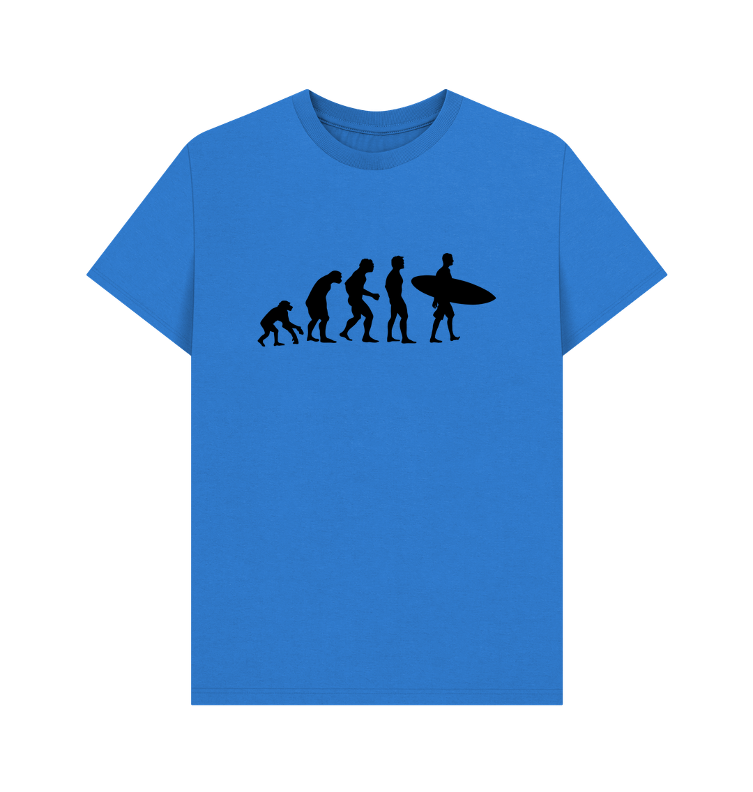 Bright Blue Organic Cotton Men's Evolution Surf T-Shirt