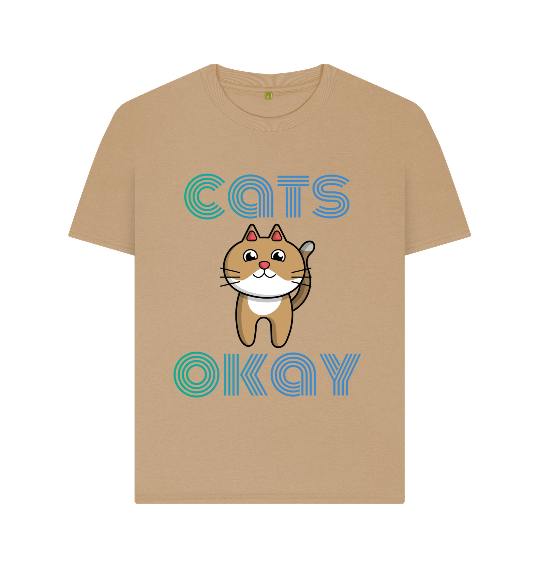 Sand Organic Cotton Cats Okay Mental Health Women's T-Shirt