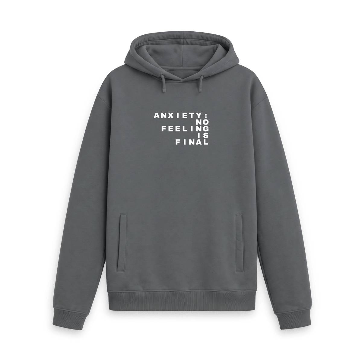 Slate Grey Printed Hoody Front