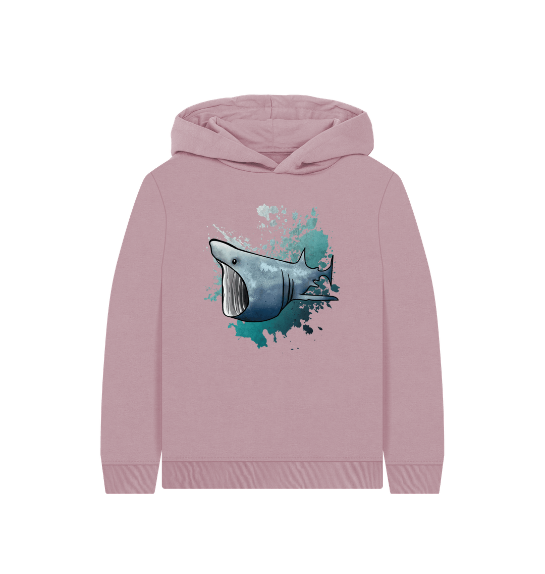 Mauve Basking Shark Children's Organic Cotton Hoodie